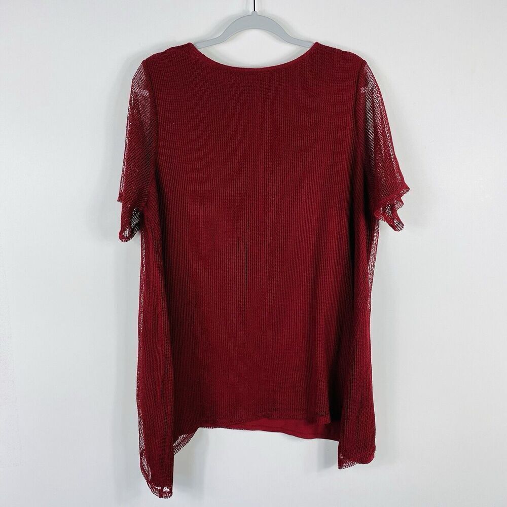 Catherines Plus Size 0X 14 16 Mesh Overlay Top Re… - image 2